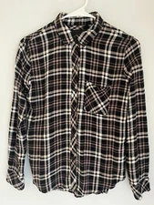 Rails Hunter Plaid Button Up Shirt in Midnight Blush Ivory Women's Size XS