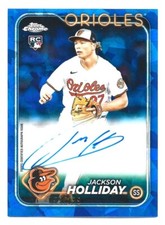 Jackson Holliday ROOKIE 2024 Topps Chrome Sapphire AUTO #CSA-JH SP/ 199