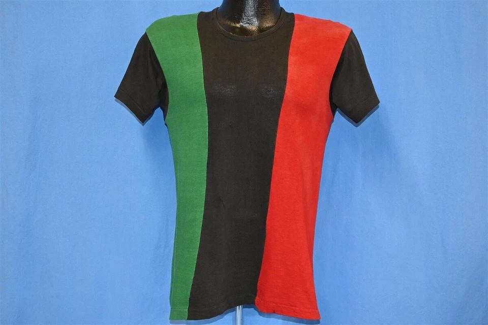 Camiseta De Colección Años 70 BANDERA NACIONALISTA NEGRA BARRA AZUL CAMPEÓN VERDE NEGRO ROJO PEQUEÑA S Foto 2 de 4