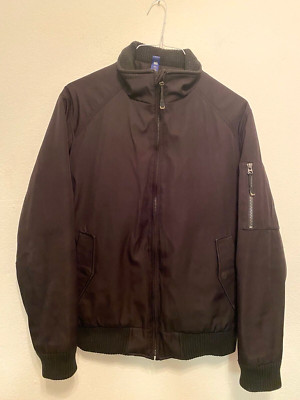 Calvin Klein Men's Rip Stop Black Bomber Jacket Men s Sz S Water/Wind Resistant