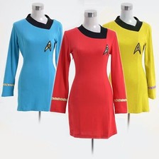 Star Trek Female Duty TOS Uniform Dress Cosplay A Version Blue/Red/Yellow Hot