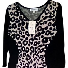 Say What? Leopard/Black Sweater Dress NWT Sz 2X