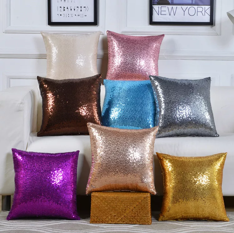 Pillow top with glitter