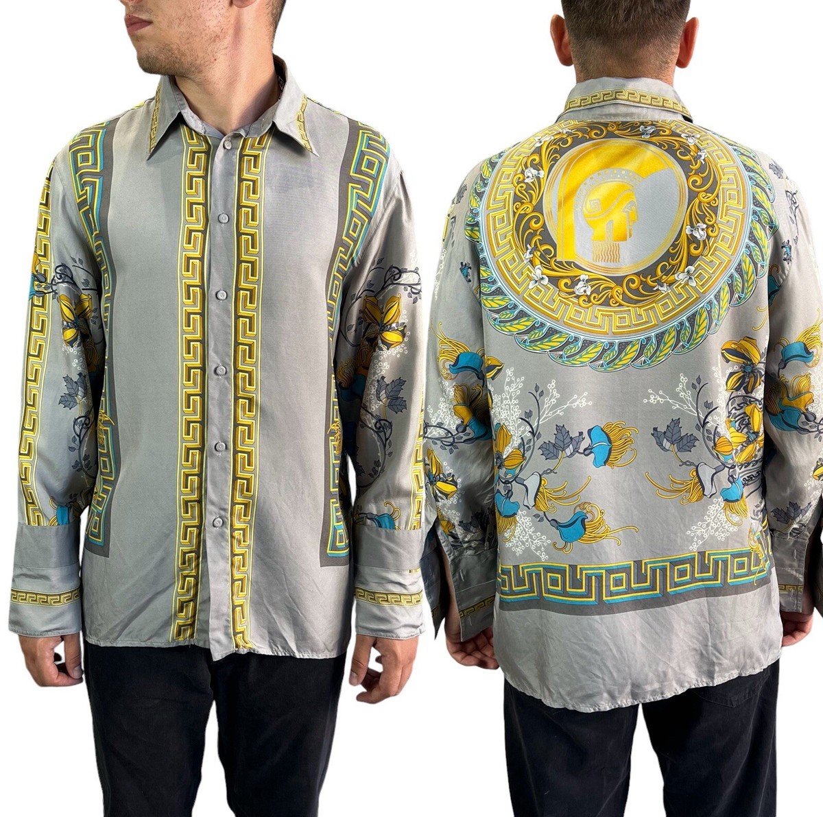 Vintage Gianni Versace Couture Men's Silk Shirt Baroque/Greece