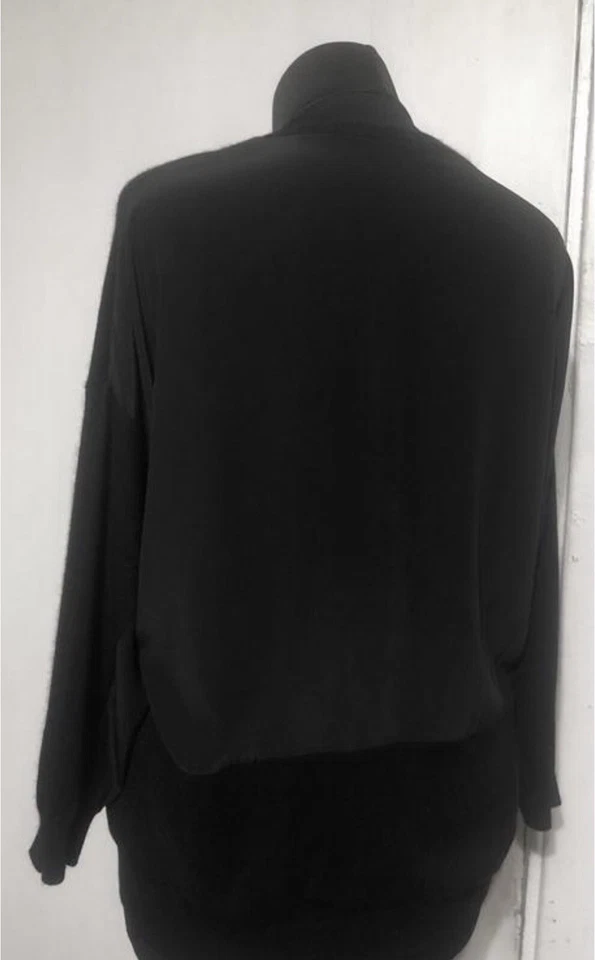 BRUNELLO CUCINELLI womens Top Sweater shirt Black Reglan 3/4sleeve Sz M6 - Image 2 of 4