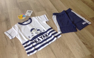 Chicco 2 tlg. Set Sommer T-shirt & Shorts Gr. 74 （12 M） Neu mit Etikett