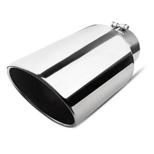 Exhaust Tip For Inlet 5 Outlet 8 -15 Long Stainless Steel Rolled Edge Bolt-on