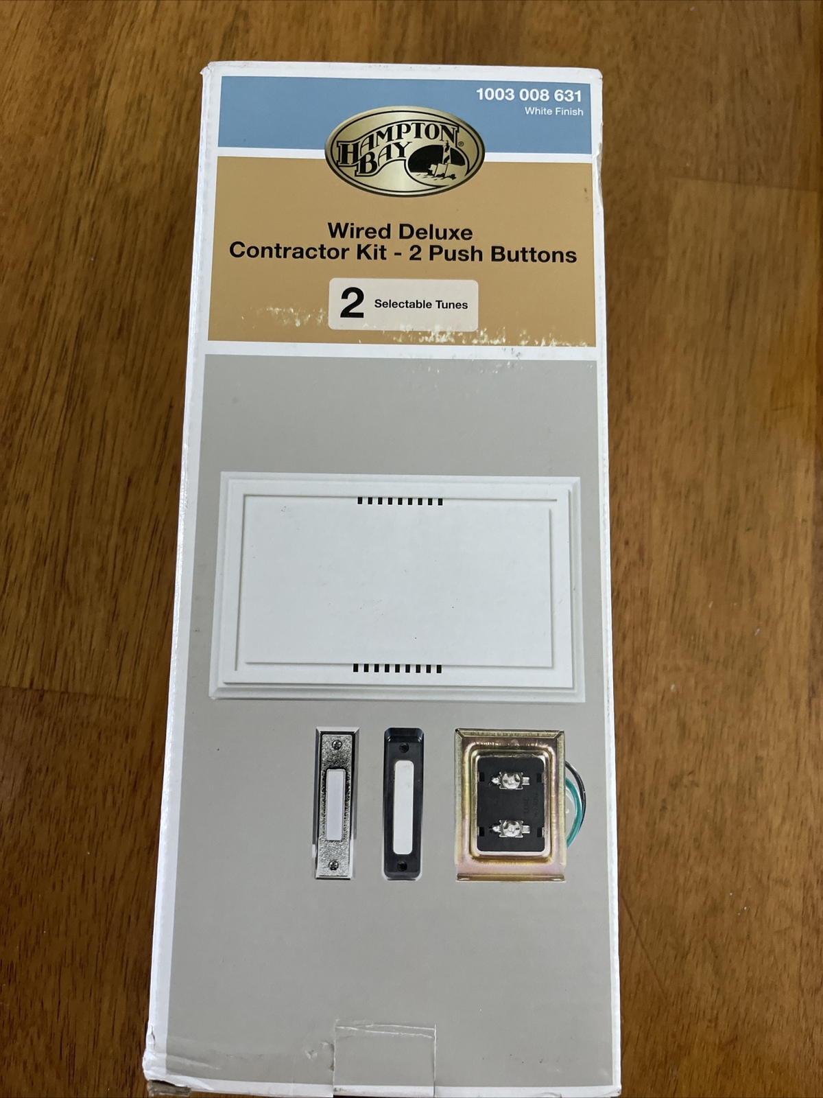 Hampton Bay Wired Deluxe Contractor Doorbell Kit with 2 Push Buttons