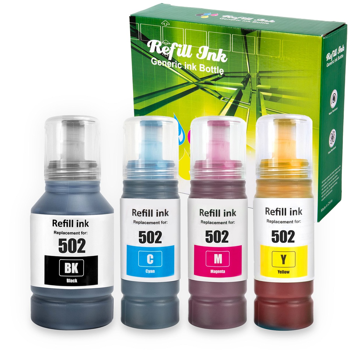 Refill Ink Bottle for EcoTank EPT502 ET-4760 ET-2760 ET-2750 ET
