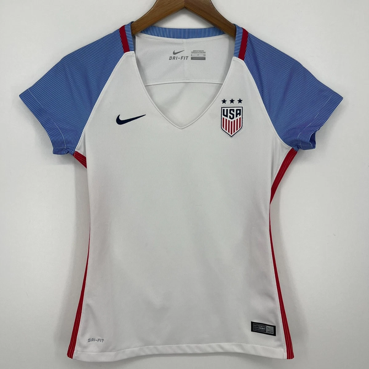 Official USWNT Players T-Shirt – Women's USA Flag Soccer Tee, Licensed By USWNTPA (White, Small)