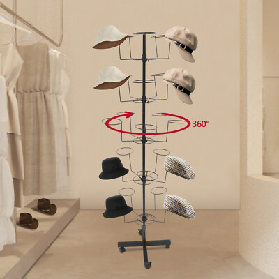 Freestanding Hat Display Stand with 25 Hooks   Durable Iron Storage Solution