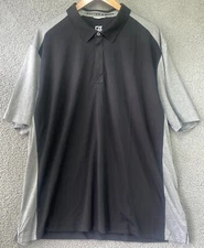 Cutter & Buck CB DryTec 50 UPF+ Mens Black Gray 3/4 Zip Golf Polo Shirt Size XXL