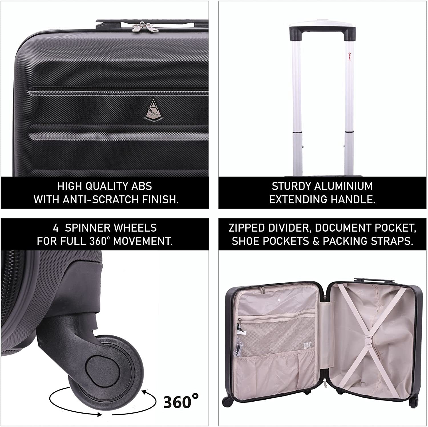 EasyJet 45x36x20 & 56x45x25 Max Large Cabin Hand Luggage Suitcase