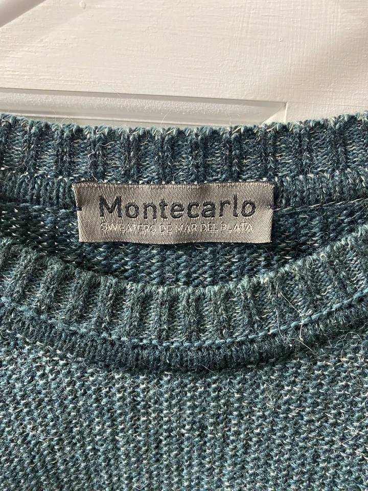Suéter Vintage Años 90 Montecarlo Colorido Azteca Estampado Completo Para Hombre Talla XL Foto 3 de 3