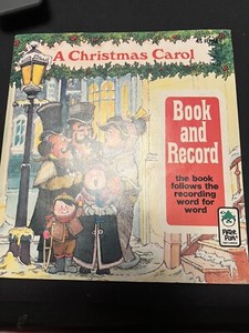 A Christmas Carol Book and Record 45 RPM 1977  Read Along Peter Pan Records