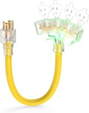 30 to 15 Amp Generator Adapter Cord/ Outlet L14-30P/Four 5-20R Splitter,1.5 FT