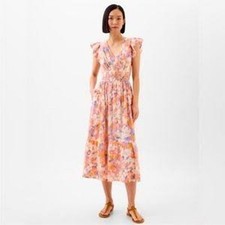 Gap V Neck Midi Large Dress, Floral Print, Multicolor, brand-new w/o the tags