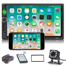 Double Din Bluetooth Car Stereo 7 Inch HD Touch Screen Radio Backup Camera