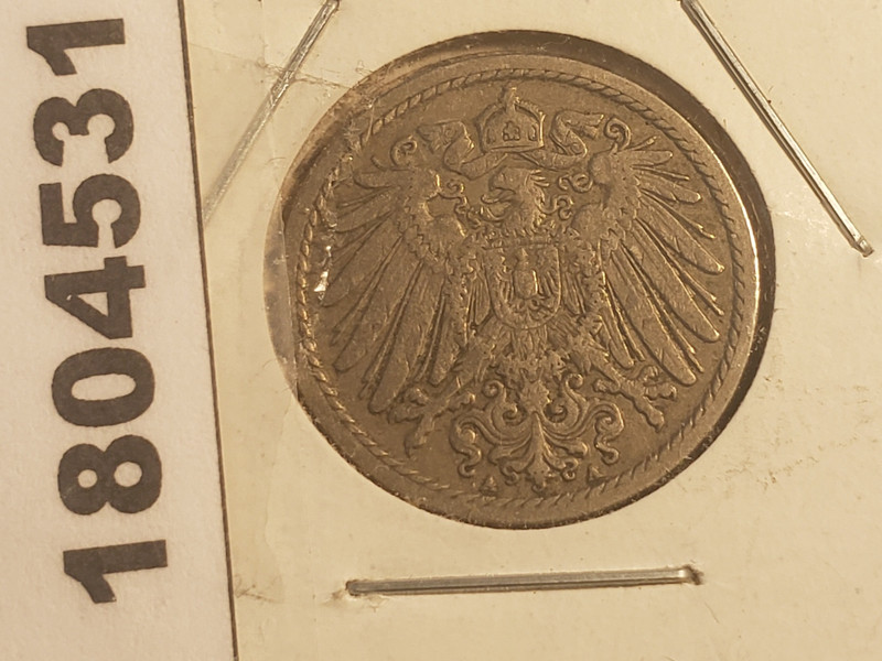 Germany Empire 5 Pfennig 1904 J Hamburg KM# 11 Low 818,000 mintage #1804531