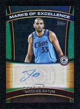 2025 Topps Marks of Excellence Green Rainbow 59/99 Nicolas Batum #ME-NB Auto 3d3