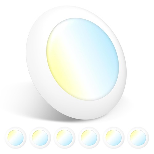 6 Pack 5/6 Inch LED Disk Lights, Dimmable Flush Mount Ceiling/Recessed ...