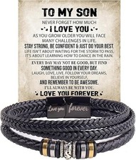 To My Son Gift for Son Bracelet Love from Mom, Dad Forever Birthday, Graduation