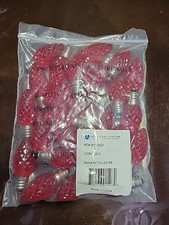 Lot Of 25 C7 Red LED Faceted Christmas Light Bulbs LED Retro Fit Dimmable
