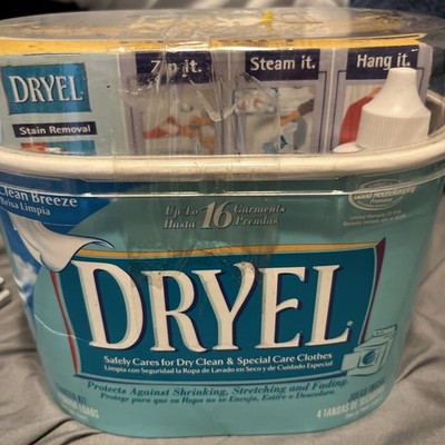 Vtg Dryel At Home Dry Cleaning Starter Kit 16 Garments 4 Dryer Loads NOS 2005