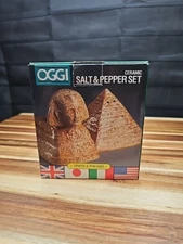 The Great Pyramid And Sphinx Salt And Pepper Shaker Set, From Oggi, Rare