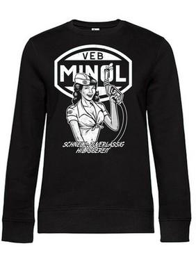 Minol Damen Sweater M2 Simson Fun Kult Ossi Osten DDR Schwalbe S51 Moped Trabant