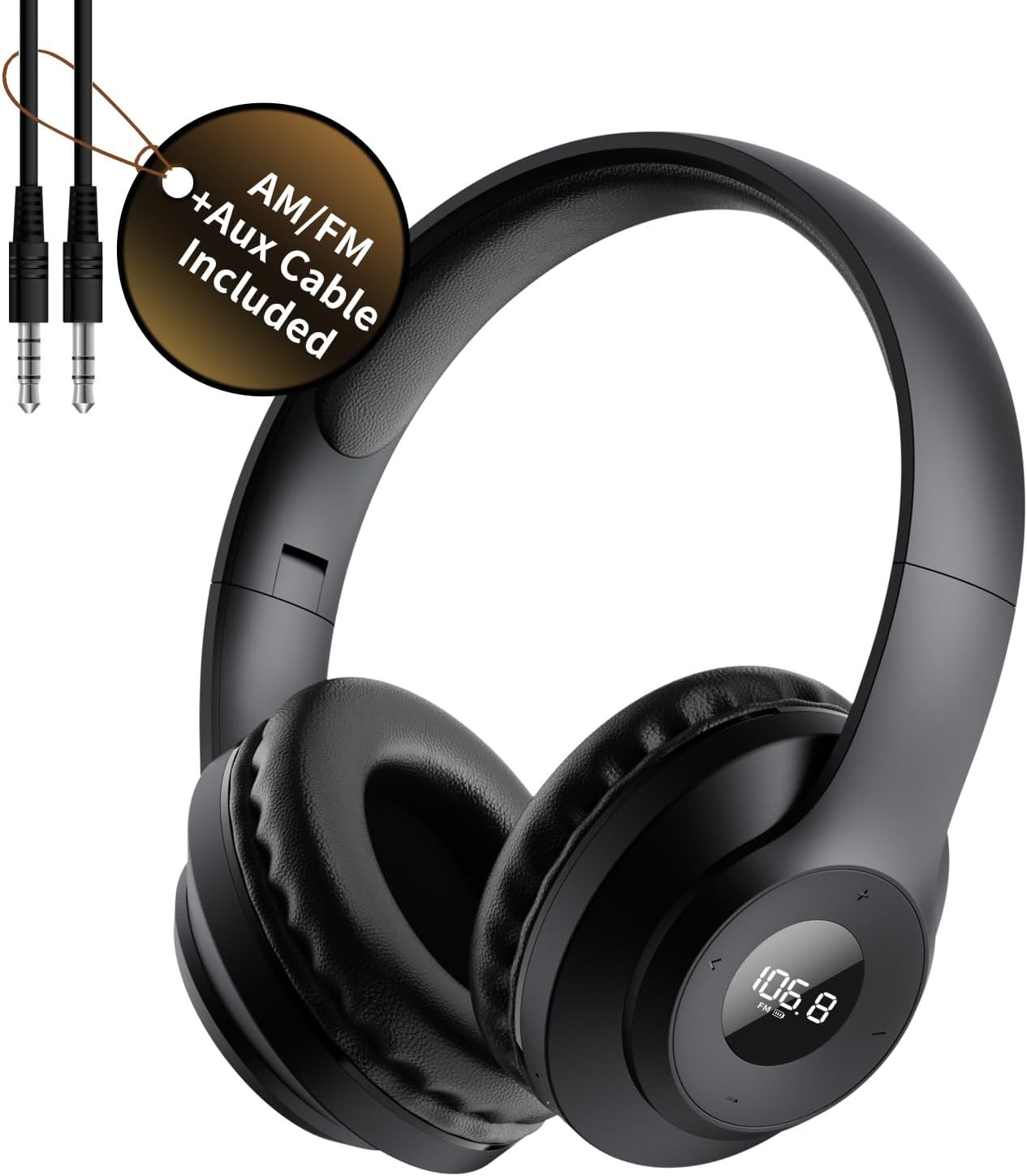 X5 AM FM Radio Headphones Rechargeable, Personal Portable Radio Headset Am/Fm Di