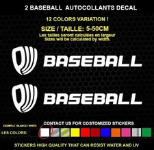 2 BASEBALL sticker Real decal sticker WATERPROOF STICKERS
