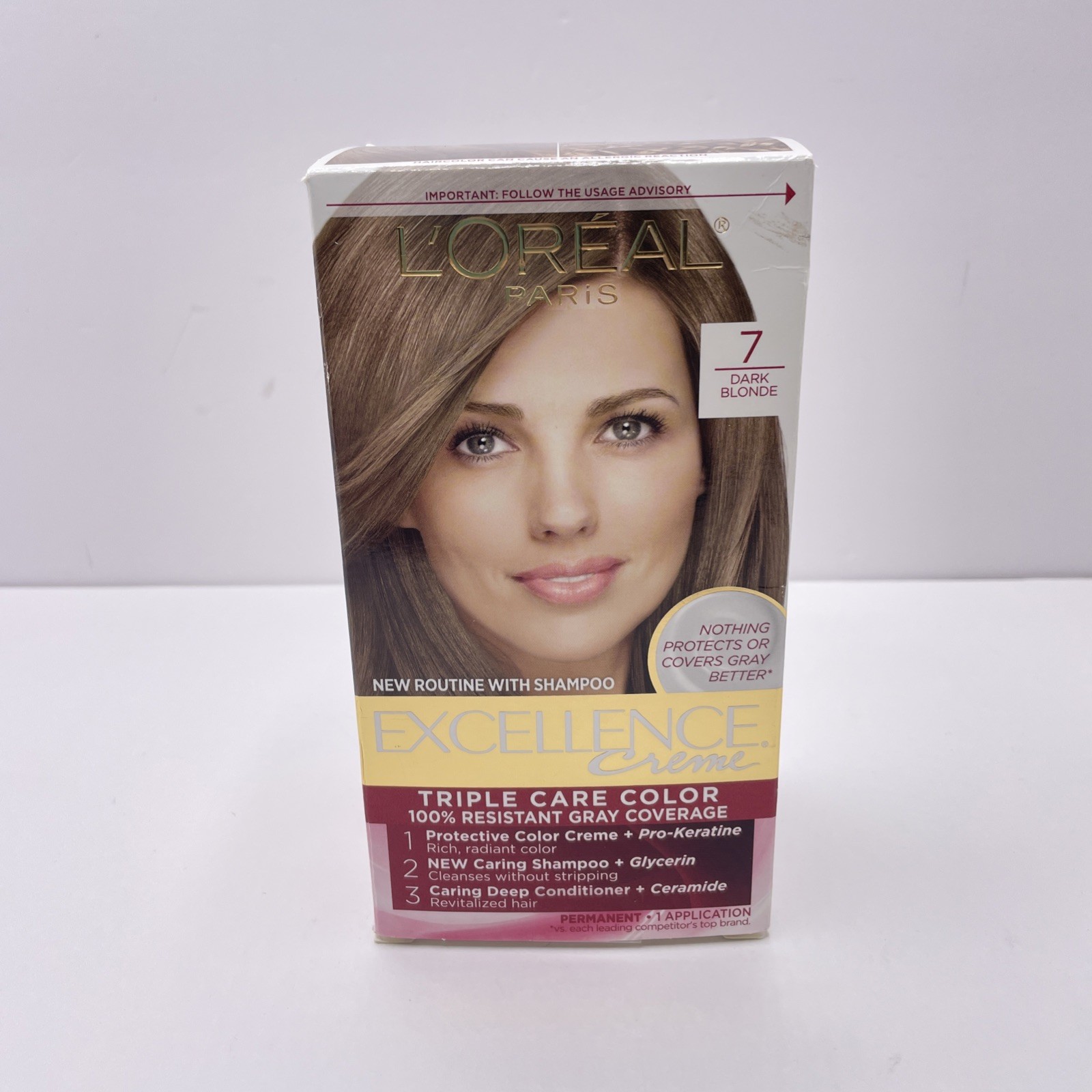 L'Oreal Paris Excellence Creme Permanent Hair Color, 7 Dark 