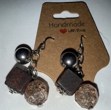 Paparazzi Dangling  Zia  Silver, Wood Looking...