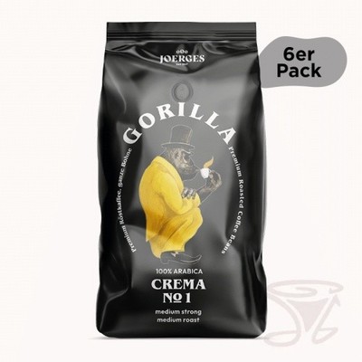 Gorilla Espresso Crema No.1 Arabica 6kg ganze Bohnen Sparpaket für Vollautomaten