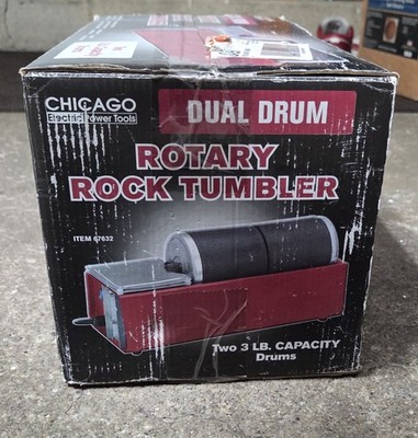 Chicago Electric Power Tools Dual Drum Rotary Rock Tumbler ITEM 67632