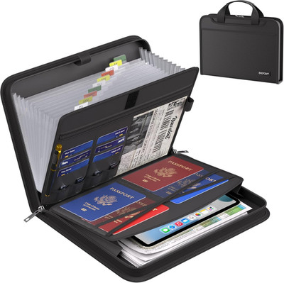 Accordion File Organizer, Fireproof Expanding File Folder with 13 Pockets Docume
