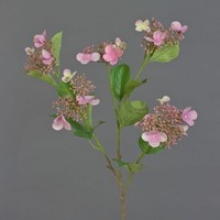 Artplants Kunst Dekozweig Hortensie Kathani, Rosa-Creme, 80Cm