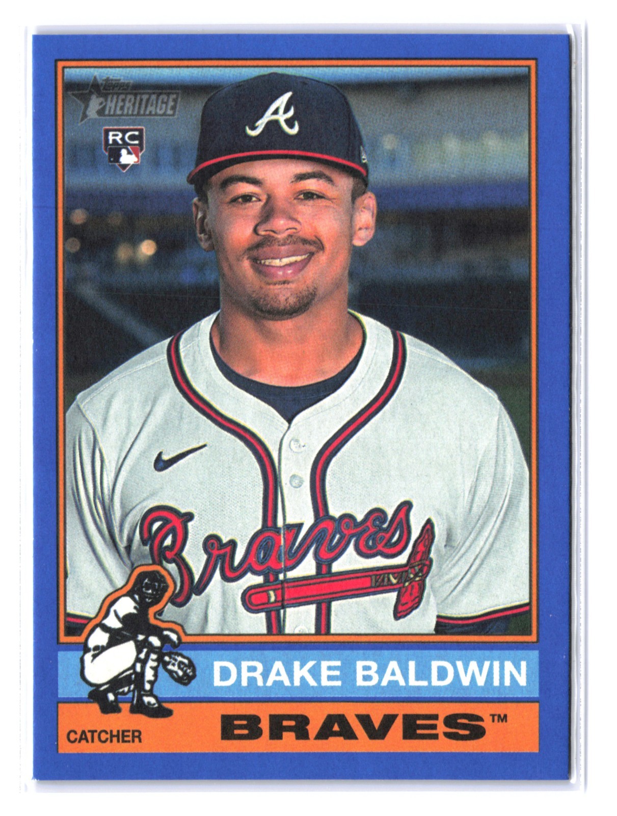 2025 Topps Heritage High Number - Dark Blue Border #561 Drake Baldwin (RC) ROTY