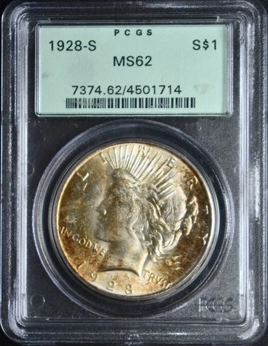 1928S Peace Dollar PCGS MS62
