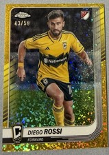 2025 Topps Chrome MLS Diego Rossi #144 Gold Refractor /50 Columbus Crew