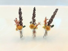 Mini Dried Wildflower Bouquet In Vase 3 Pack, 3.5in Tall 
