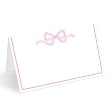 Pink Ribbon Bow Place Cards Table Setting Blank Name Set 25 Pcs Events-09