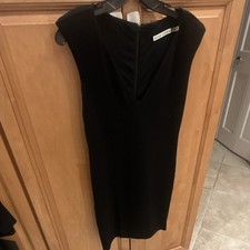 alice + olivia Black Sheath Dress V-Neck Sleeveless Solid Size 6