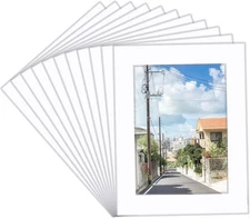 Prudiut 15 Pack 5x7 White Picture Mats, Frame for Photos 4x6, 