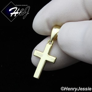 Authentic 925 STERLING SILVER PLAIN SIMPLE GOLD PLATED/SILVER SMALL CROSS PENDANT*SP573