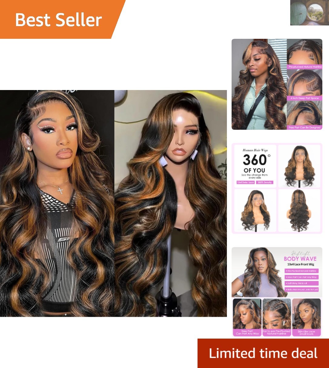 Fashion-Forward Ombre Lace Front Wig - 200 Density Body Wave  display picture 1