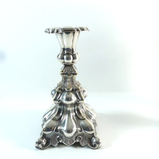 antiker versilberter 18 cm hoher Kerzenleuchter, Kerzenst&auml;nder, candleholder