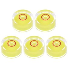 5pcs Round Bubble Level 18x9mm Mini Circular Bullseye Spirit Levels, Yellow