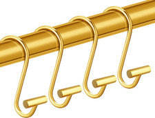 Gold Shower Curtain Hooks Rings, Decorative Shower Curtain Rings for Bathroom Sh